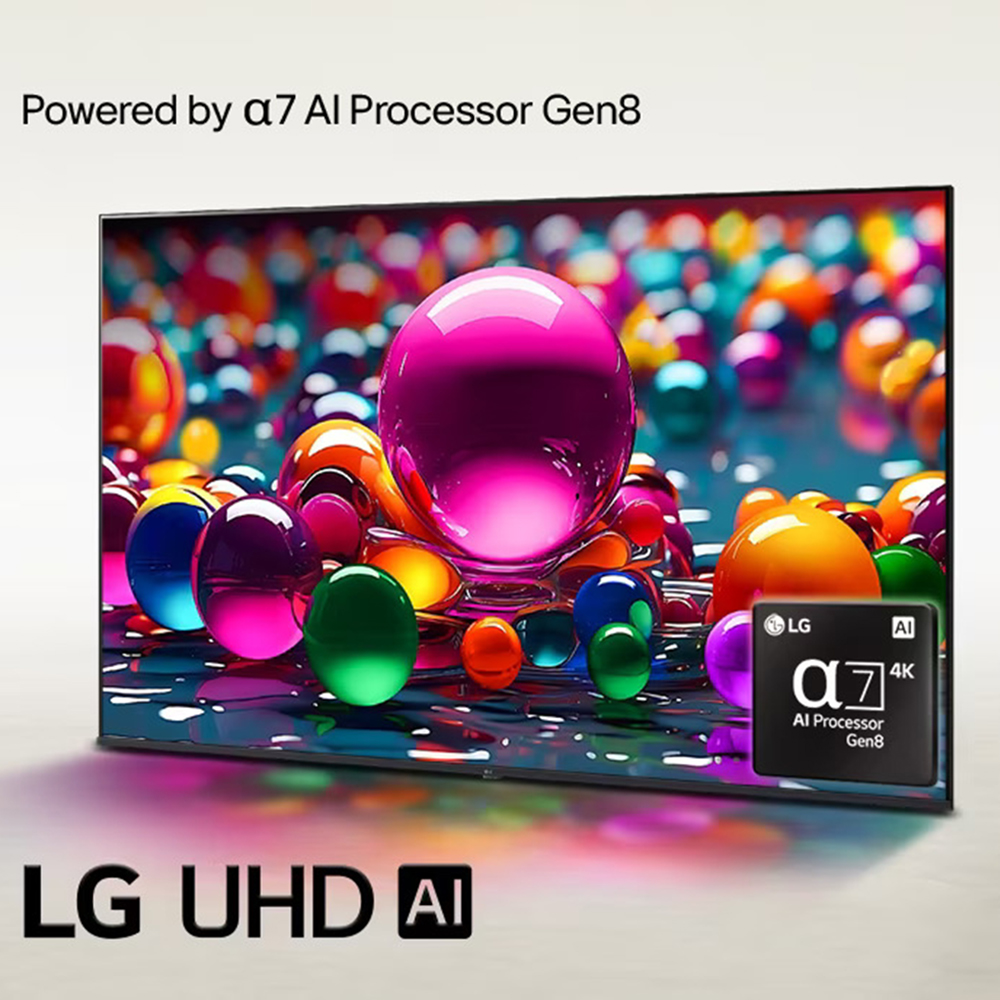 LG 43 Inch 4K UHD Smart LED TV – webOS 25 | α7 AI Processor Gen8 | HDR10 Pro | 3× HDMI 2.1 (43UA8450PSA) model 43UA8450PSA front view - GharOne Nepal view 3