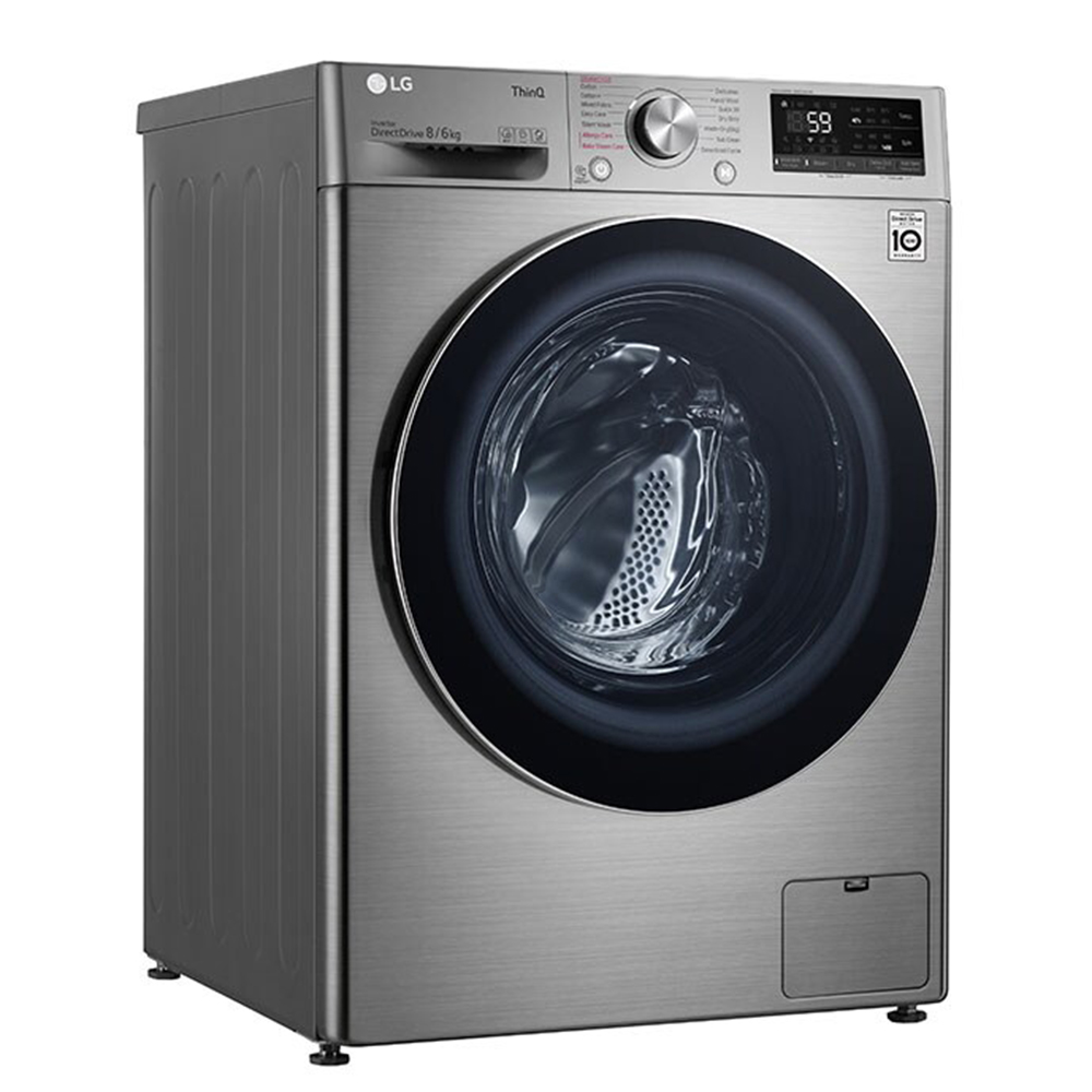 LG 8 Kg & 6 Kg Washer & Dryer model FV1408H4V front view - GharOne Nepal