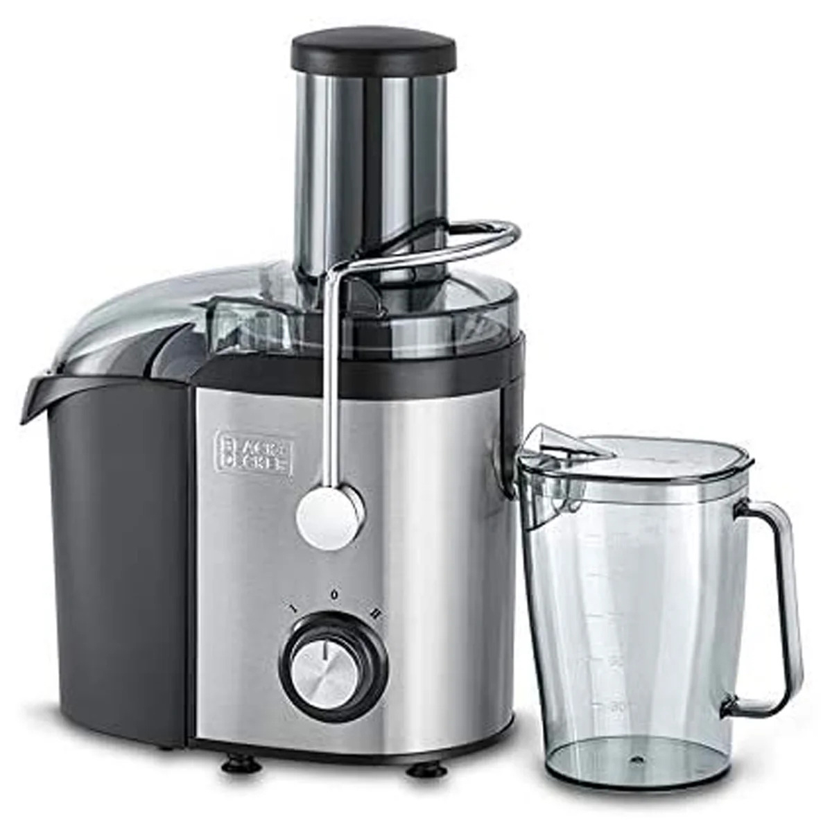 Black+Decker 800W Stainless Steel Juice Extractor (JE800-B5) model JE800-B5 front view - GharOne Nepal view 3