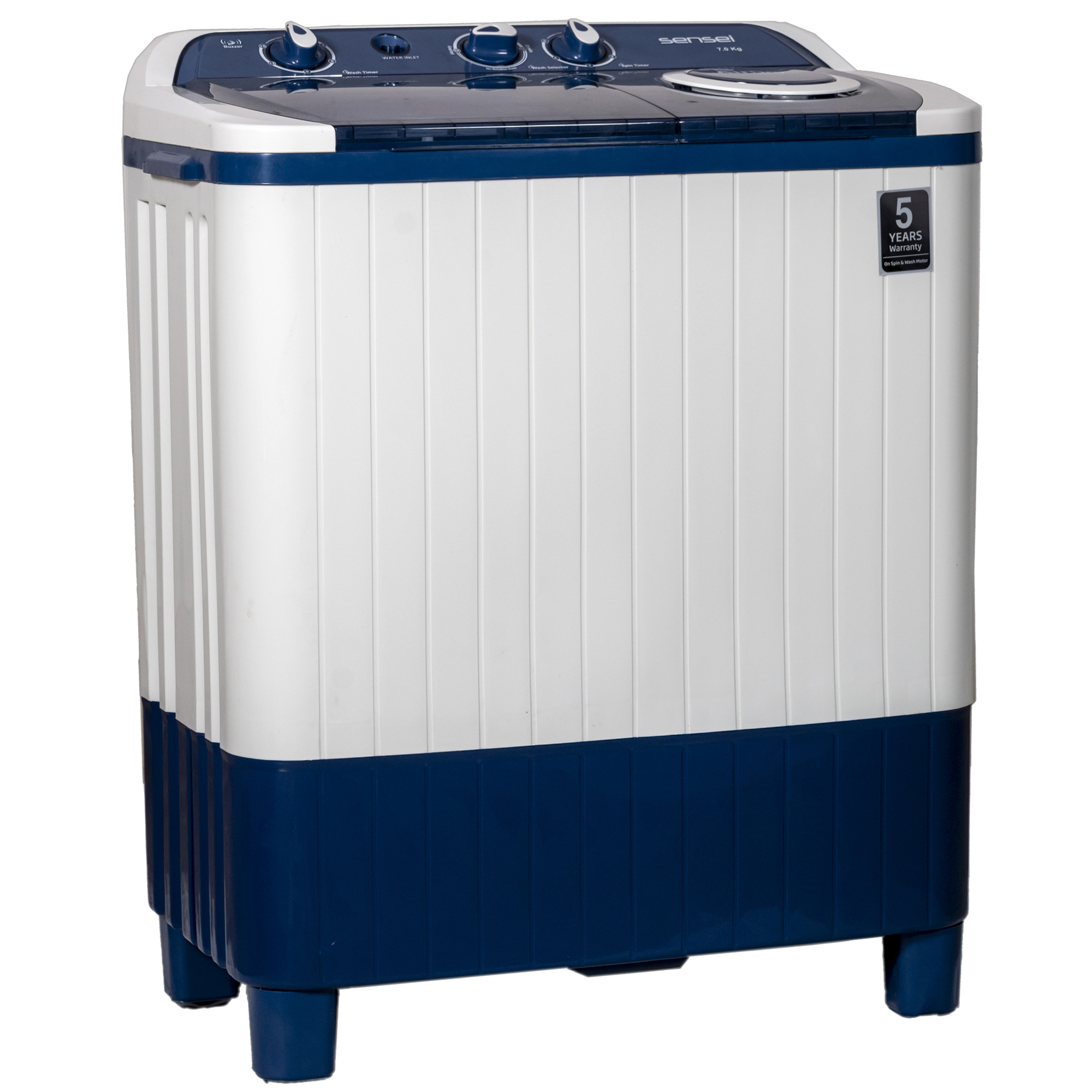Sensei 7 Kg Semi Automatic Twin Tub Washing Machine model SWM7SA4 front view - GharOne Nepal view 4