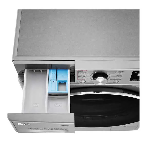 LG 9 Kg Front Load Washing Machine | AI Direct Drive | TurboWash | Steam+ | ThinQ Wi-Fi (FV1409S3V) model FV1409S3V front view - GharOne Nepal view 8