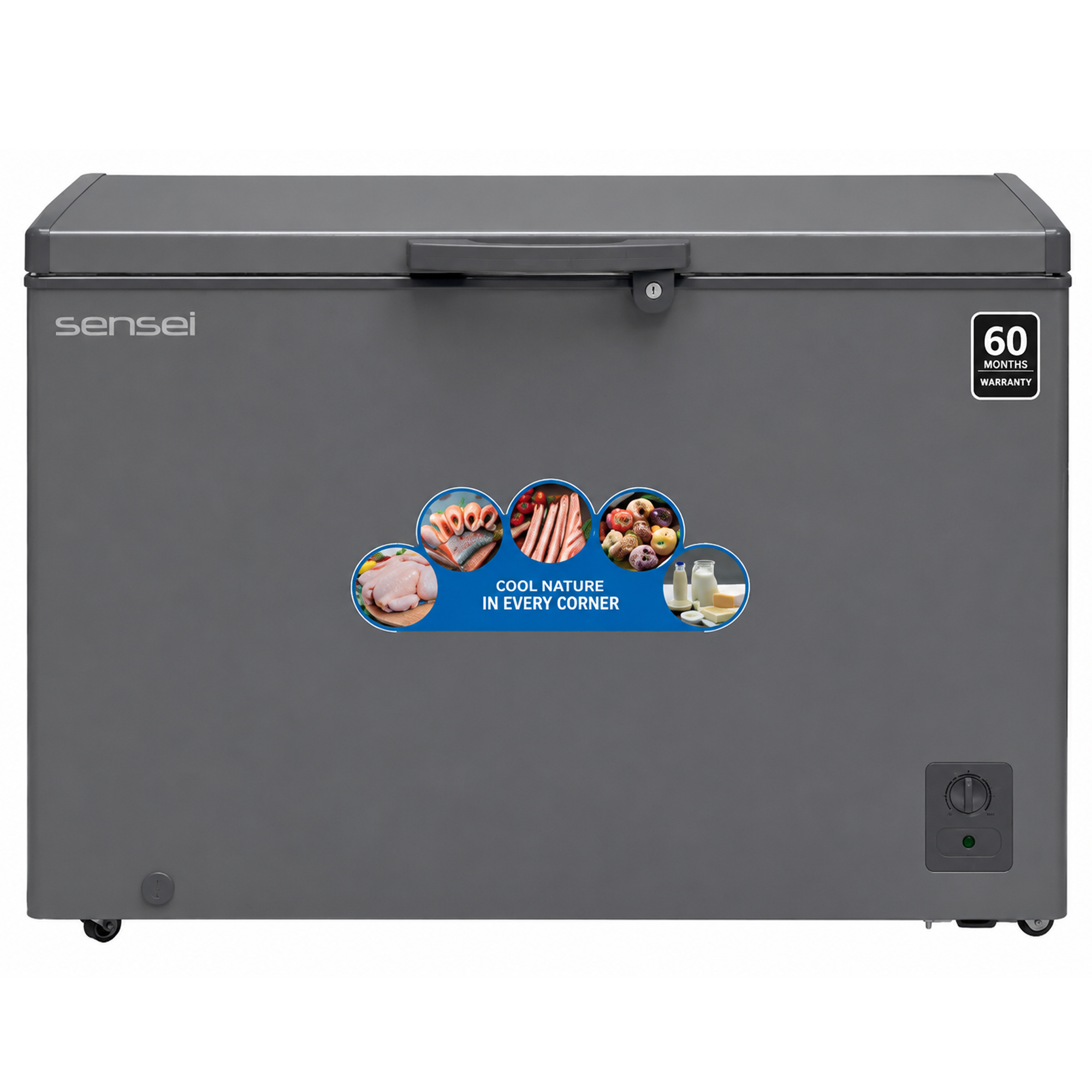 Sensei 340 Liter Hard Top SIngle Door Chest Freezer (SCF340HA2C) model SCF340HA2C front view - GharOne Nepal