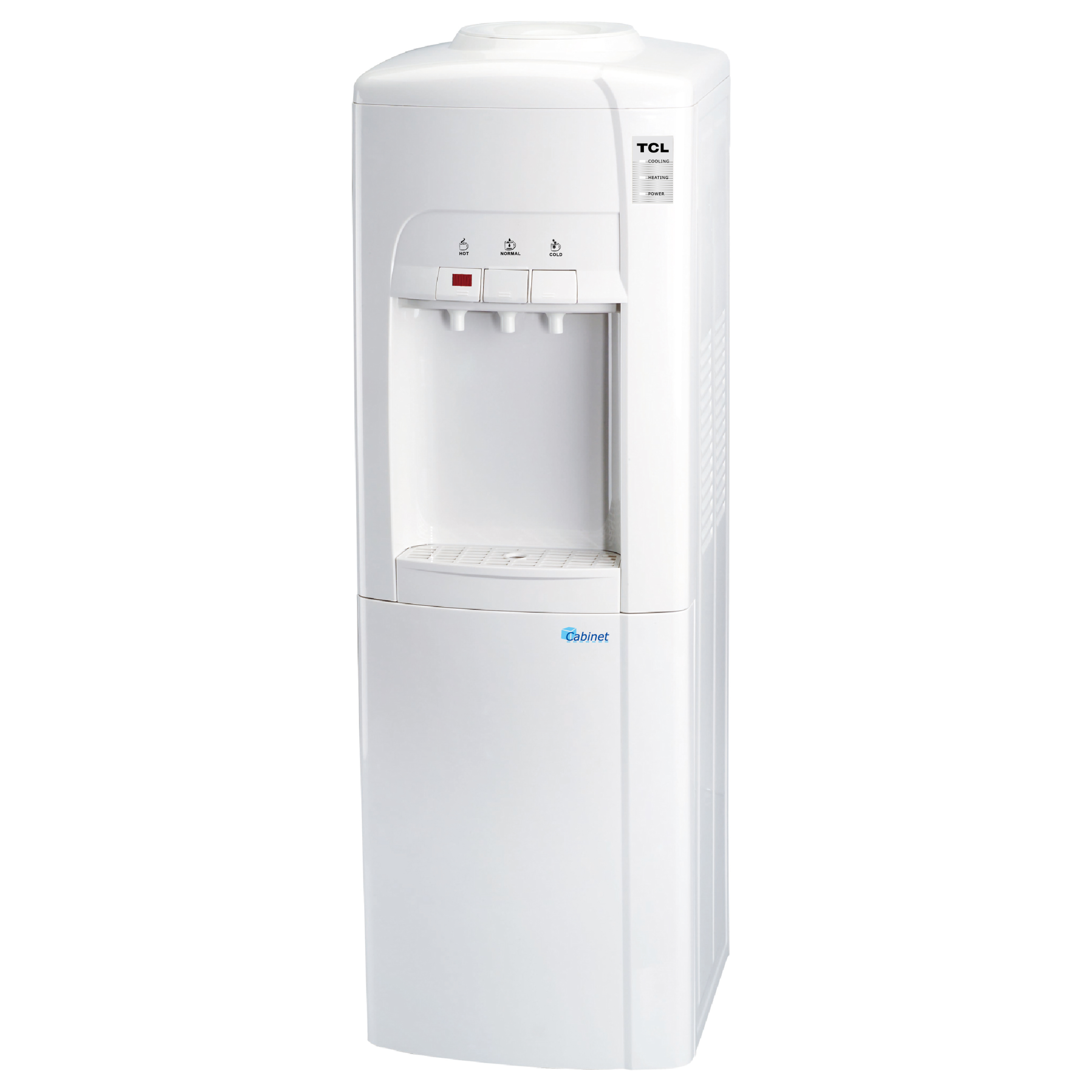 TCL 495 Watt Standing Hot, Normal & Cold Water Dispenser (TY-LWDR12W) model TY-LWDR12W front view - GharOne Nepal