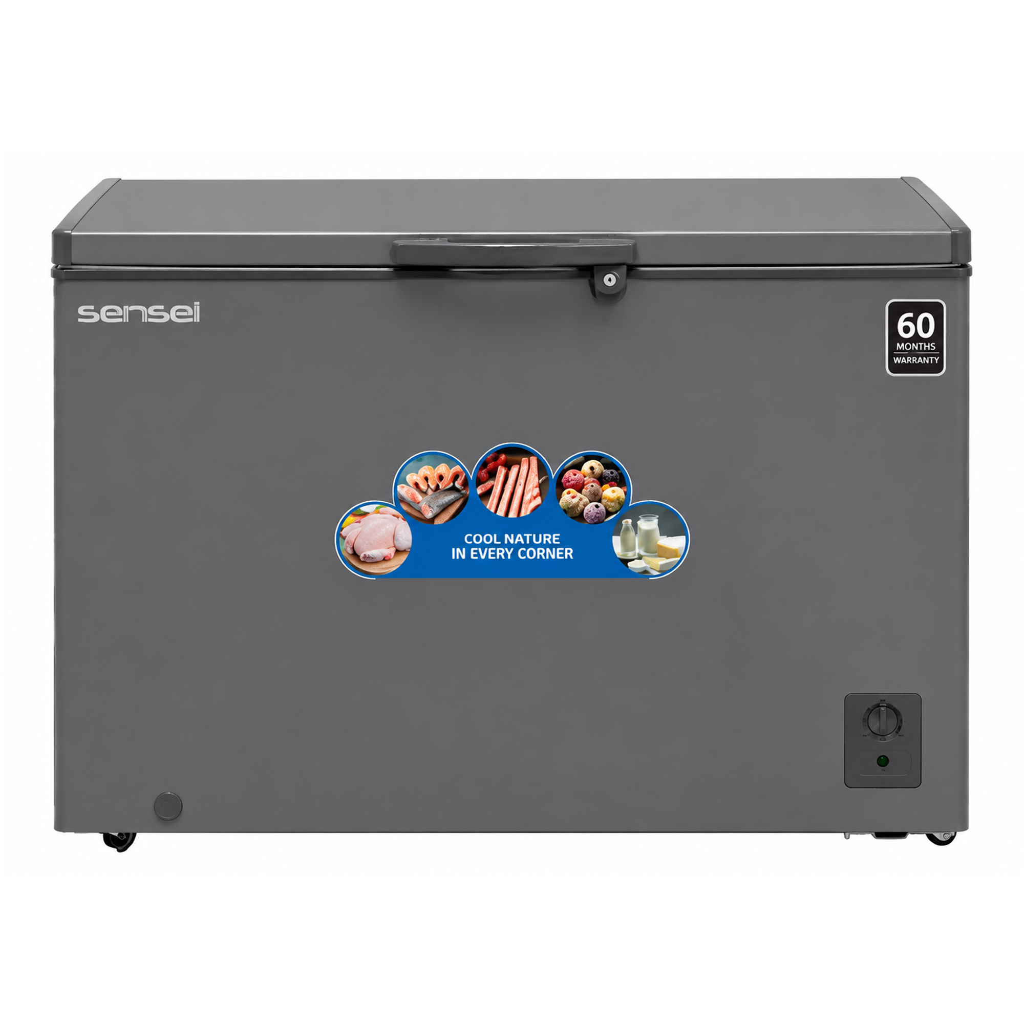 Sensei 280 Liter Hard Top SIngle Door Chest Freezer (SCF280HA2C) model SCF280HA2C front view - GharOne Nepal