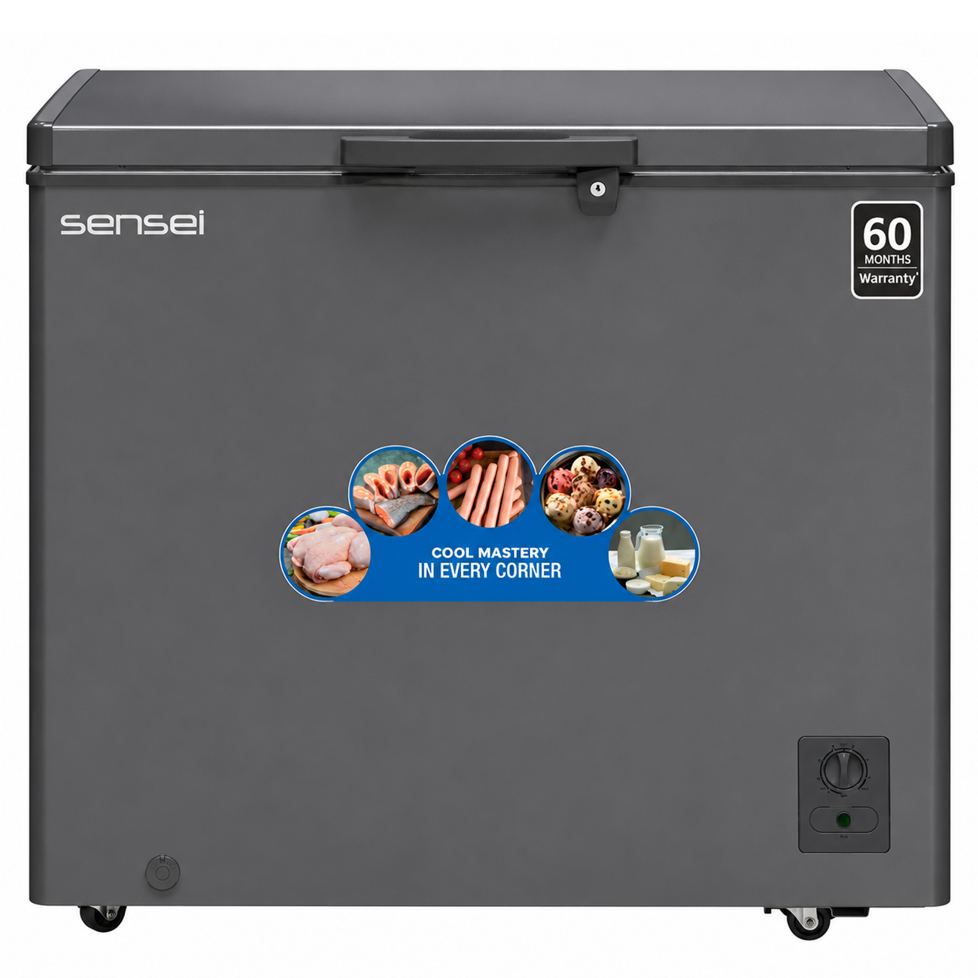 Sensei 240 Liter Hard Top SIngle Door Chest Freezer (SCF240HA2C) model SCF240HA2C front view - GharOne Nepal