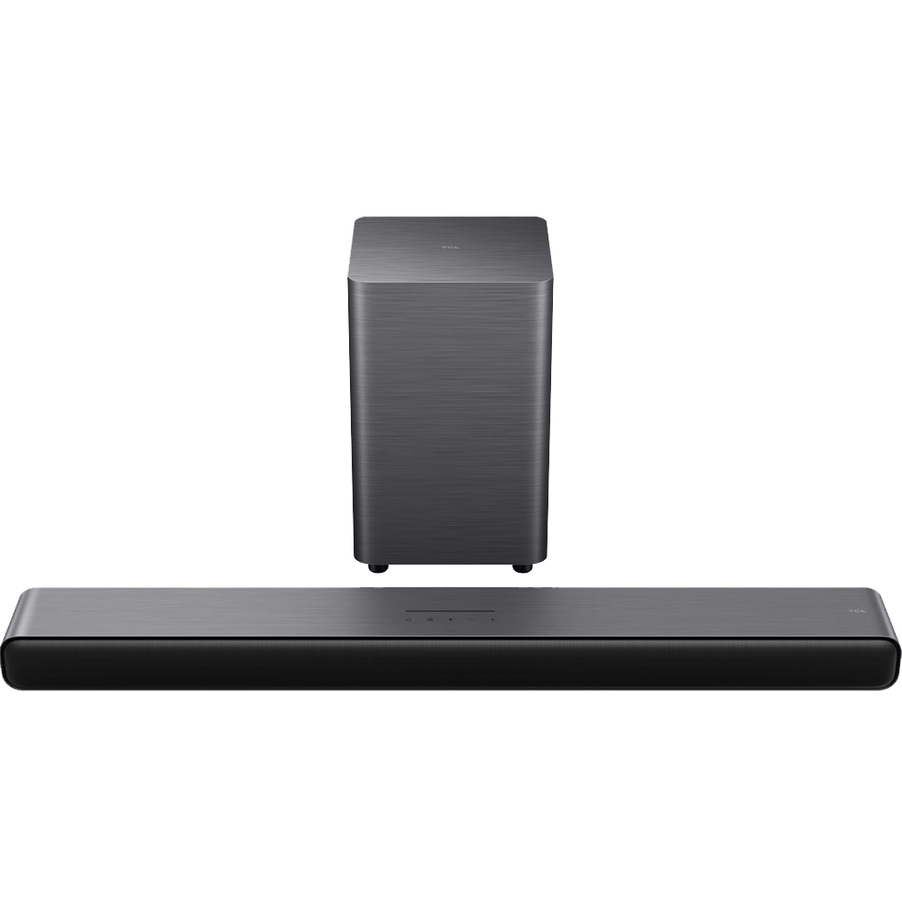 TCL 2.1 Channel Dolby Atmos Soundbar with Wireless Subwoofer model S55H front view - GharOne Nepal