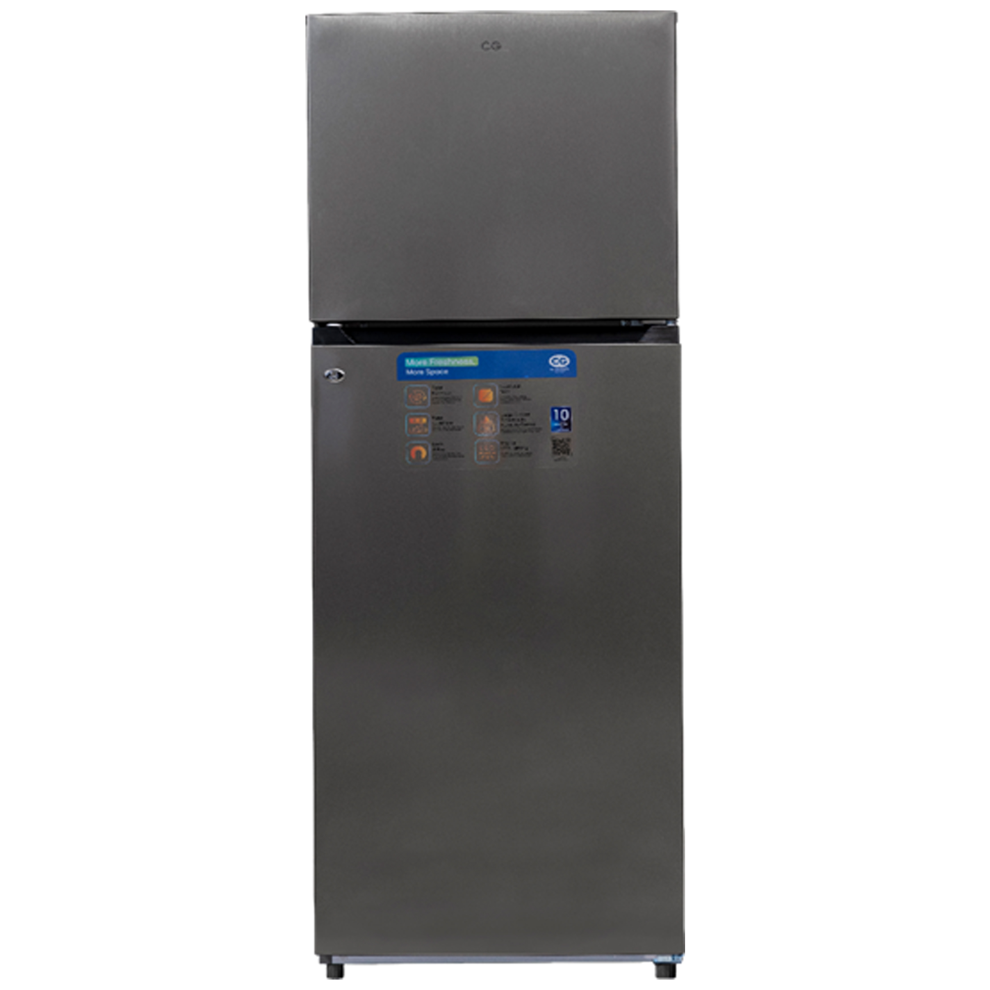 CG 350 Liter Double Door Refrigerator (CGD370SLS) model CGD370SLS front view - GharOne Nepal