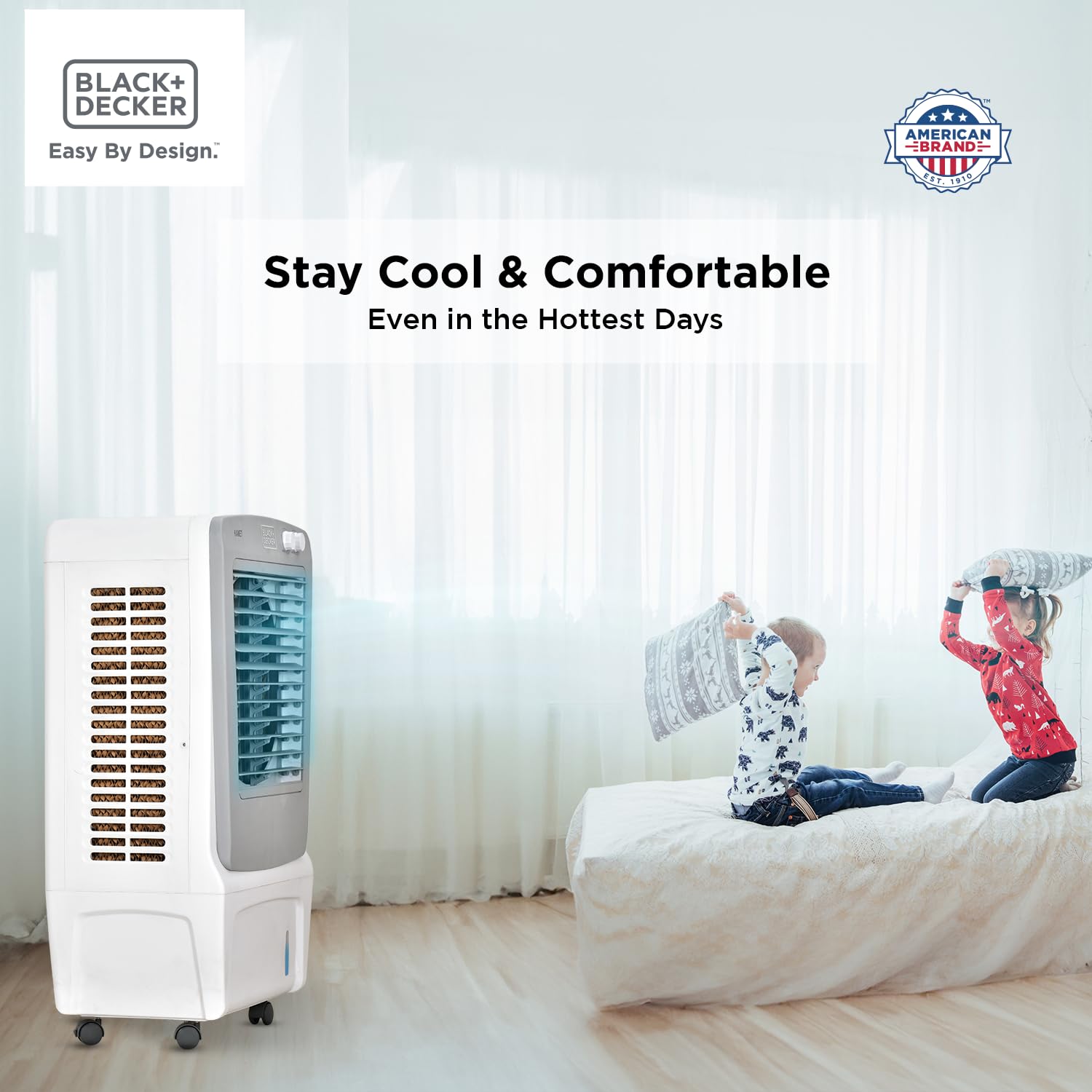 Black+Decker 65 Liter Desert Air Cooler (KAMET PLUS 65L-BXAC09065IN) model KAMET PLUS 65L-BXAC09065IN front view - GharOne Nepal view 3