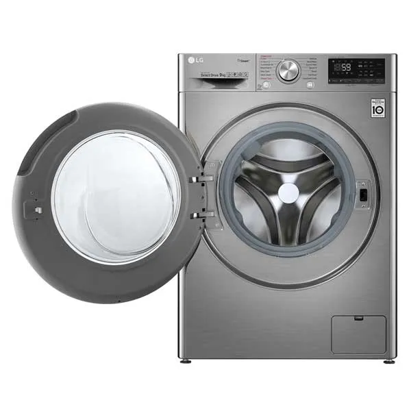 LG 9 Kg Front Load Washing Machine | AI Direct Drive | TurboWash | Steam+ | ThinQ Wi-Fi (FV1409S3V) model FV1409S3V front view - GharOne Nepal view 3