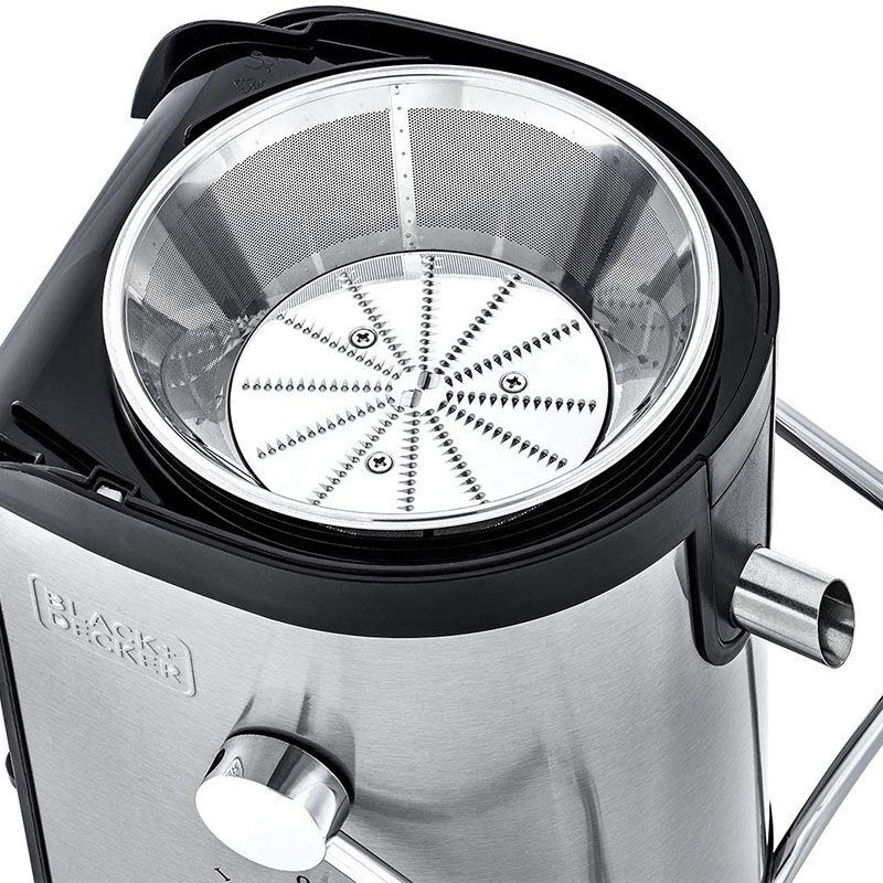 Black+Decker 800W Stainless Steel Juice Extractor (JE800-B5) model JE800-B5 front view - GharOne Nepal view 5