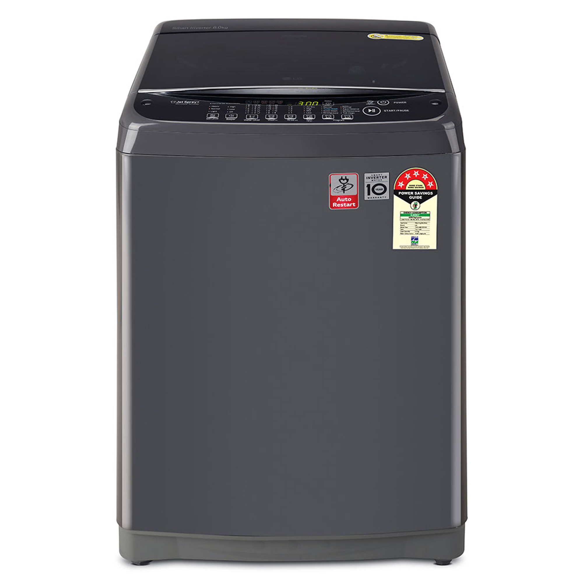 LG 8 Kg Top Load Washing Machine (T2108VSAB) model T2108VSAB front view - GharOne Nepal