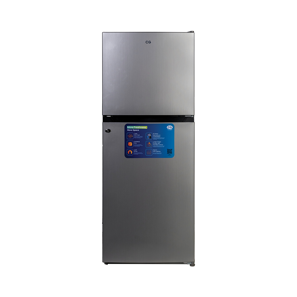 CG 350 Liter Double Door Refrigerator (CGD370SRS) model CGD370SRS front view - GharOne Nepal